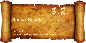 Baska Renátó névjegykártya